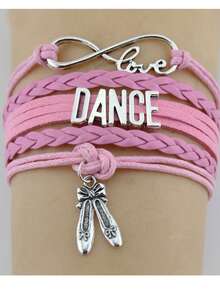 1pc Multi-Layer Hand-Woven Dance Letter Bracelet With Pendant Decor Jewelry Accessories