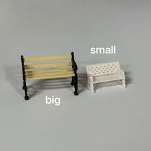 Banco de Parque em Miniatura e Lampião de Rua de 2,8 Polegadas, Conjunto de Cadeiras de Banco em Miniatura para Jardim de Fadas, DIY Artesanato, Ornamento de Casa de Bonecas Adequado para Decoração da Casa de Bonecas para Eventos de Festa de Natal