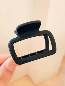 4 件/1 件女士中号黑色、白色、棕色、卡其色方形 5 厘米/1.97 英寸轻质塑料发夹，时尚、百搭、优雅、简约风格，纯色发饰适合日常外出、休闲、派对、通勤、度假、洗脸、化妆、服装搭配夏季发爪发夹发夹发夹发夹接发夹，学校用品，大学秋冬爪夹