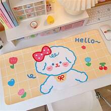1pcCute Milk Rabbit Pattern Desk Pad Pink Mouse Pad Office Gaming Pink Cute Office Supplies Decoration Women's Desk XL Computer Mouse Pad Accessory Desk Pad With Stitched Edge Laptop Pad