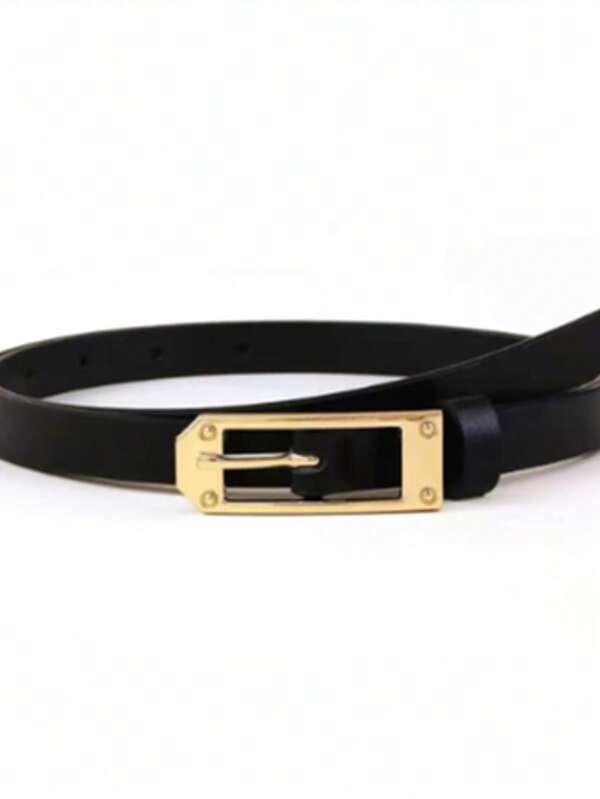 Cintura alla moda e minimalista con fibbia ad ago, accessorio versatile per abiti, jeans e completi