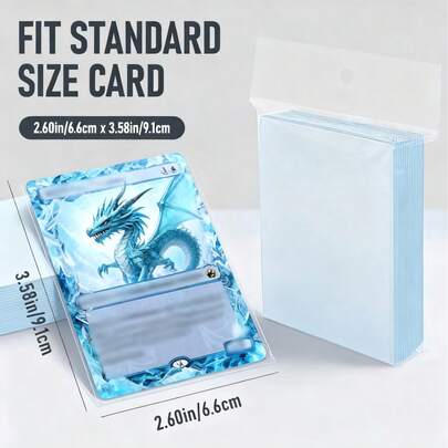 1000/600/500pcs Blue Tint Card Sleeves, Baseball Card Protectors, 1 Cent Clear Card Holders, Suitable For Trading Cards, Soft Trading Card Sleeves, Sports Card Holders, Card Protectors, Card Covers, Plastic Protective Sleeves For Cards