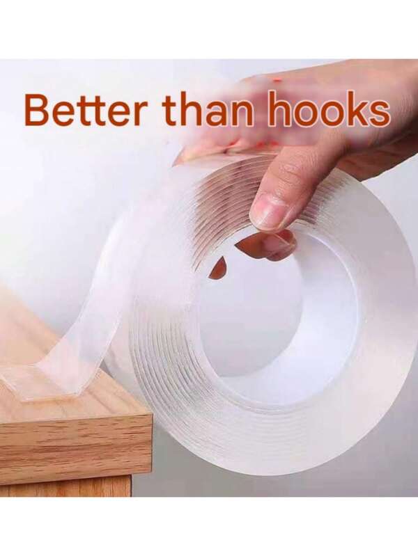 Adhesivo doble cara de alta viscosidad Nano, pegamento potente sin rastro para engrosar paredes, gancho para marco de fotos sin clavos - Reutilizable, sin rastro y lavable - Adecuado para el hogar, la oficina y el automóvil