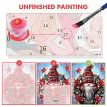 1pc Adult Christmas Themed Digital Oil Painting Set, Canvas DIY Painting Kit With Acrylic Paints And Brushes, Seasonal Craft And Home Decor Activity, Beginner Friendly Painting For Relaxation And Family Bonding, Ideal Gift For Friends - Multicolor - View 2