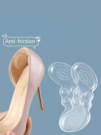 2 Pcs Heel Cushion Grips Pads Protectors Silicone Reusable Blister Prevention For Loose Shoes Women Men Comfort