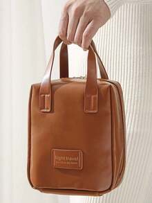 1 件 PU 皮革防水旅行化妆包，大容量洗漱用品收纳包，多功能化妆包，适用于化妆品、洗漱用品、商务旅行、海滩度假、户外旅行、送给妈妈、女朋友、万圣节、圣诞节、生日、节日、秋季装饰、卧室装饰的礼物 - 彩色 - 查看 13