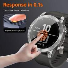 4 piezas de protector de pantalla de vidrio templado para Garmin Fenix 7/7S/7X, alta definición, dureza 9H, anti-arañazos, anti-aceite, anti-huellas