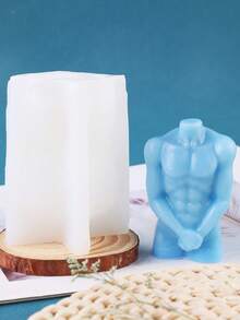 1pc Shy Man Body Shaped Silicone Candle Mold - A-White - View 5