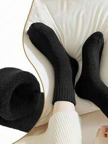 5 Pairs Thick Thermal Lined Socks, Warm & Cold-Resistant For Men & Women, Suitable For Indoor, Outdoor, Sports, Casual Wear In Autumn/Winter - Multicolor - View 5