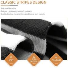 Raylarnia Women's Extra Long Opaque Striped Over Knee High Stockings Socks… - 白藍條紋 - 查看 6