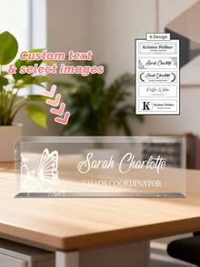 Custom Engraved Acrylic Name Plate For Desk,-37styles,Desk Name Plate Personalized, Office Desk Decor For Women Men, Acrylic Desk Accessories, Office Gifts For Boss, Employee Appreciation Gifts,Ideal For Boss, Teacher, Coworker Appreciation Gifts,Personalized Office Decor, Ideal Gift For Bosses, Teachers, Lawyers, Doctors & Colleagues - Perfect For Housewarming, Christmas, Thanksgiving, Personalized Gifts, Holiday Gifts - Multicolor - View 3