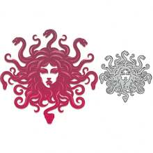 1pc Metallic Medusa Gray Color Metal Cutting Mold, Art Paper Carving Template, For Paper Card Making Scrapbook DIY Card Album Craft Decoration Metal Cutting Mold - Silver Gray - View 7