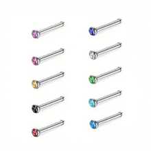10pcs Stainless Steel Round Ball Nose Studs & Cone S-Post Nose Rings Piercing Jewelry