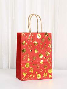 2/6/12/18pcs Christmas Gift Bags With Handles - Holiday Santa Claus, Reindeer And Snowman Patterns, Christmas Shopping Bags, Storage Bags, Tote Bags, Suitable For Holiday Shopping And Party Gifts - Multicolor - View 4