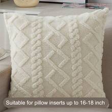 Reversible Soft Flannel Jacquard Elastic Throw Pillow Cover, Suitable For Living Room And Bedroom, Autumn/Winter - Multicolor - View 14