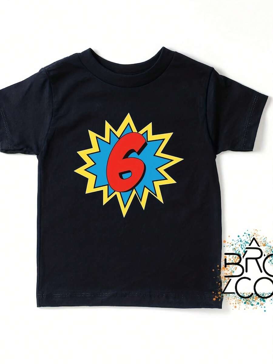 6th Birthday Shirt - Erhero Birthday - Birthday Shirt Boy - Kids Birthday Tee - Six Birthday Party - Six Shirt - 款式5 - 查看 1