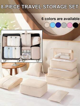 8/1pc Large Capacity Luggage Bag, Travel Storage Bag, Foldable Clothes Bag, Handbag Suitcase Box, Portable Luggage Organizer, Travel Accessories Luggage Bag, Shoe Bag, Compression Bag, Multi-Function Cosmetic Bag, Large Capacity Cosmetic Storage Bag, Waterproof Bathroom Toiletry Bag, Multi-Function Storage Bag, Foldable Clothes Storage Bag, Cosmetic Bag, Bathroom Storage Bag, Essential For Autumn/Winter Wardrobe Change, Makeup Brush Storage Bag, Clothes & Shoes Organizer Bag, Large Capacity Packing Cube, Compression Bag