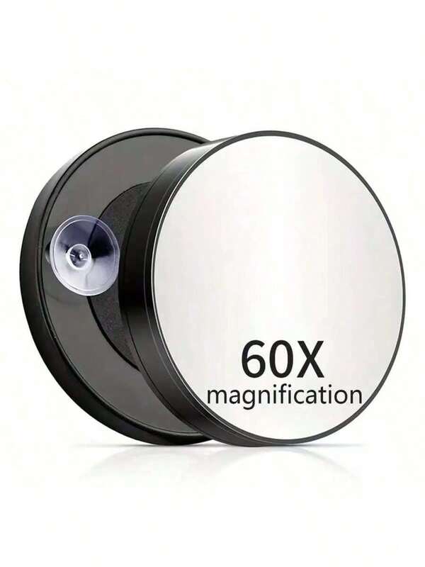 1pc 10x/20x/50x/60x Magnifying Makeup Mirror With Suction Base, Palm-Sized Portable Makeup Mirror For Eye Makeup And Grooming, Suitable For Bathroom, Travel, Office And More