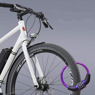 山地自行车紫雾固定密码腕带锁，电动自行车和摩托车防盗便携式锁