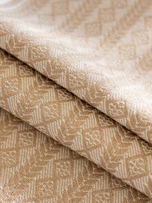 1pc Water-Repellent Jacquard Tablecloth, Polyester Fabric, Wheat Ear Pattern, Rectangular/Square, Suitable For Restaurant, Living Room, Dining Table Decor, Machine Washable - Khaki - View 5