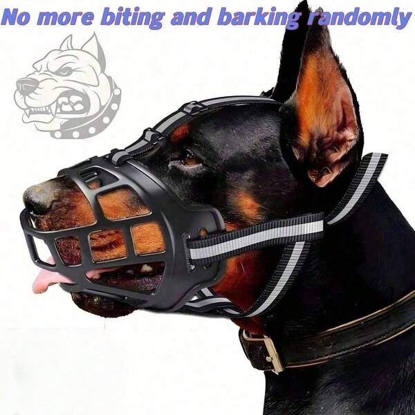 Durable And Sturdy Dog Muzzle Mask To Stop Barking And Prevent Garbage Eating - Ideal For Medium To Large Dogs - Resistant To Biting, Disturbing, And Nuisance Behavior - Affordable, Quality Materials, Various Sizes - Perfect Pet Muzzle Guard