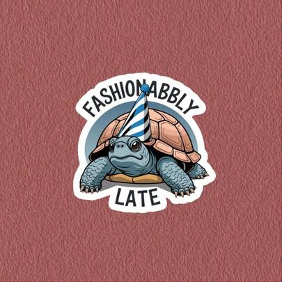 派对龟时尚趣味贴纸，适用于文具、水杯、平板电脑、手机壳等，一次性贴纸
