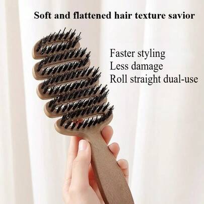 100 ซี่ แปรงขนหมูป่า - ด้ามจับพลาสติก ABS, เหมาะสำหรับผมธรรมดา สามารถนวดหนังศีรษะ ขจัดรังแค และทำให้ผมนุ่มสลวย เหมาะสำหรับทั้งชายและหญิง | แปรงขนหมูป่าฟู | ทนทาน, ของขวัญที่จำเป็นสำหรับคริสต์มาส, ฮาโลวีน, วันขอบคุณพระเจ้า, และวันหยุดอื่นๆ