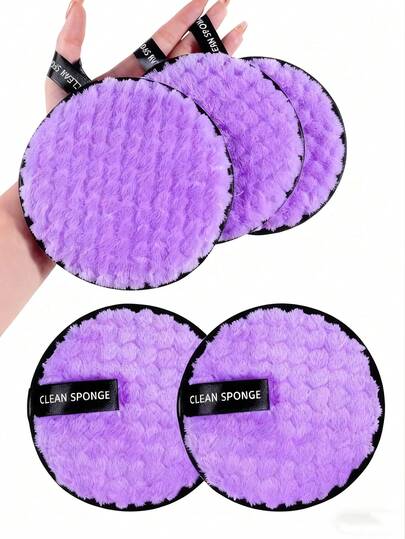 5/1pc Reusable Makeup Remover Pads, Facial Cleansing Sponge, Face Cleaning Tools, Dry & Wet Powder Puff, Soft Face Towel, Makeup Remover Puff, Air Cushion Puff, Loose Powder Puff, Makeup Tools, Dry & Wet Powder Puff, Soft Face Towel, Suitable For Daily Facial Cleansing, Exfoliating Mask, Makeup Removal, Suitable For Home And Travel Use