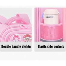 1pc Sanrio Kuromi & My Melody 3D Cartoon Print Backpack, Available In Pink And Purple. Made Of Durable Nylon With Large Capacity And Multi-Functional Main Compartment For Convenient Storage. - Multicolor - View 8