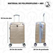 Maleta 20 Pulgadas Sin Documentar Ligera Doble Llanta Candado Fijo - Dorado - Ver 2