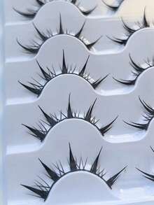 5 对漫画风格假睫毛 | 无残忍仿貂皮材质，纯真诱人的小恶魔风格，戏剧性眼部放大效果，轻巧可重复使用，非常适合角色扮演、派对和日常化妆，让您脱颖而出 - 尖尾漫畫款 - 查看 10