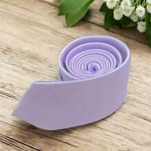 Solid Color Striped Men's Tie With Quality Texture, A Must-Have For Weddings, Business And Formal Occasions - Mauve Purple - View 6
