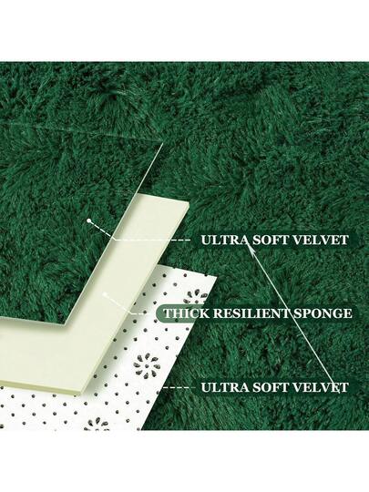 Moderne Indoor Shaggy Vloerkleed Bedroom Living Room Dorm Home ative Polyester Fiber, Sponge Filling Lightweight Dark Groen Plush Area Rugs Super Zachte Comfy Accent Festive Vloer Tapijt view 3