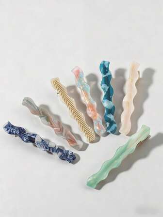 6个醋酸树脂发夹，适合日常佩戴