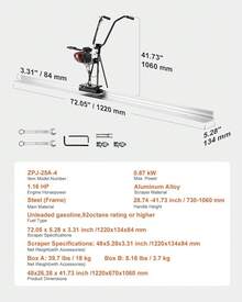 Gas Concrete Power Screed, 11ft Aluminum Board Straight Edge Bar Set, 4 Stroke Cement Finishing Vibrating Motor With Height Adjustable Handles, High Efficient Concrete Tools 6500RPM