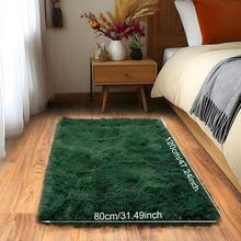Modern Shaggy Area Rug, Suitable For Bedroom, Living Room, Dorm, Home Decor, Made Of Polyester Fiber And Sponge Filling, Lightweight And Breathable, Deep Green Plush Surface, Super Soft And Comfortable, Ideal For Bedroom, Christmas And Other Holiday Decoration - Dark Green - View 13