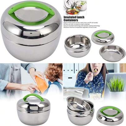 Thermal Lunch Box, 1.0L Stainless Steel, Leakproof, Portable, Insulated For Students & Office Workers