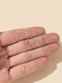 2pcs/set Fashionable Minimalist Nose Cuff Stainless Steel For Women & Men No Piercing Needed Septum Body Jewelry, Stainless Steel Jewelry