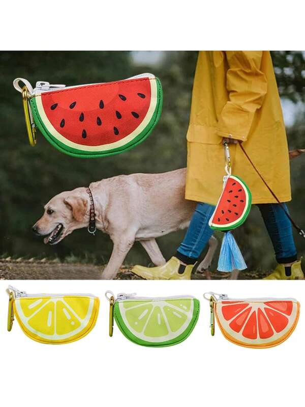 1 pièce Distributeur de sacs à déchets pour chien Accessoires pour chiens et chats de mode créative Distributeur de sacs à ordures pour animaux de compagnie de conception de fruits à porter soi-même
