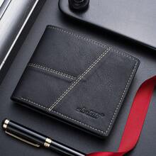 Carteras de Cuero para Hombres Diseño Largo Monederos Casuales Cartera con Cremallera para Hombre Porta Monedas y Tarjetas Bolsa de Dinero Delgada Estuche de Crédito de Alta Capacidad - Negro - Ver 10