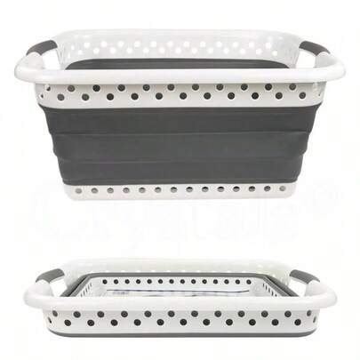 LARGE COLLAPSIBLE LAUNDRY BASKET WASHING CLOTHES BIN FOLDABLE SPACE SAVING NEW