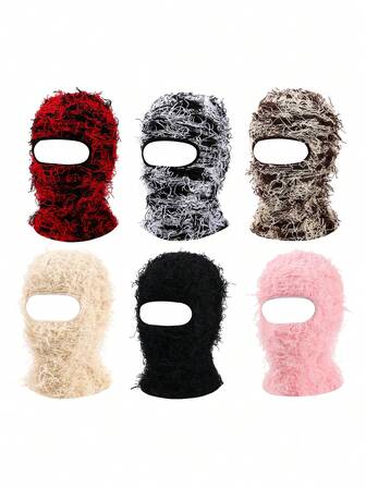 1 st. moderiktig vintermössa med ett hål för män och kvinnor, utomhus- och resemössa, höstoutfit