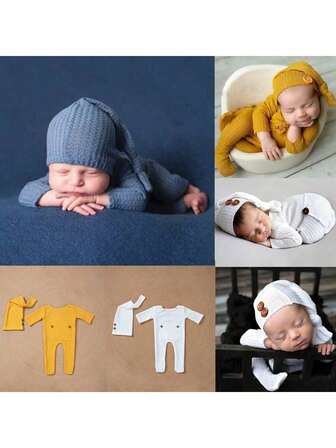 Newborn Baby Photography Props Romper Outfit, Unisex Infant Commemorative Photo Shoot Costume