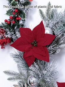 3/6 szt. Sztuczne kwiaty poinsecji - Kwiaty poinsecji na choinkę DIY, trawnik, dekoracje wiszące na zewnątrz