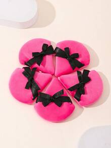 5pcs Butterfly Powder Puffs, Double-Sided Velvet Makeup Powder Puffs, Suitable For Home And Makeup Artist Use (Triangle Shape)