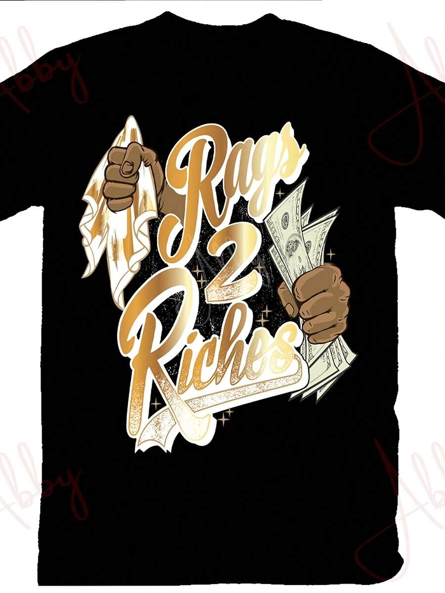 Rags To Riches Shirt To Match R 1 Black And Gold, 1 Black And Gold Shirt, R 1 Black And Gold Sneaker Shirt - 款式9 - 查看 1