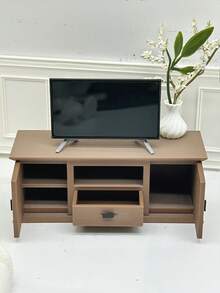 1. Dollhouse Miniature TV Cabinet, Realistic TV Model, Wooden-Look Resin Cabinet, Mini Model Home Decor, Dollhouse Living Room Sofa Scene, Walnut Color Micro Floor Cabinet, Small Vase Decor, Drawer Cabinet Decor, Openable Small Cabinet, Micro Furniture Model - Multicolor - View 10