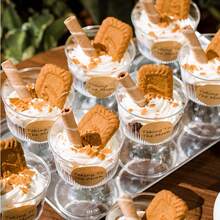 10/25/50 Tazze da dessert da 120ml (confermare le specifiche e le dimensioni prima dell'acquisto), tazze di plastica per feste, adatte per espresso, tiramisù, budino, cheesecake, pasticcini, mousse, ecc. Riutilizzabili, adatte per feste di compleanno, matrimoni, Ognissanti, Natale e Capodanno. (Bicchiere di plastica - Cupcake - Decorazione matrimonio - Decorazione compleanno)