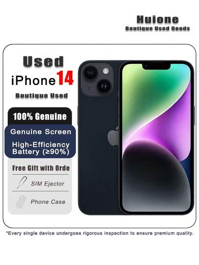 Apple Apple iPhone 14 Midnight 256GB Premium Usato - Pronto per il gaming, Dual SIM 5G, Condizione 95% Nuova, Schermo Originale e Batteria ad Alta Efficienza (≥90%)