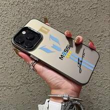 Football Superstar M-Messi M Logo Phone Case Compatible With  17 16e 16 15 14 13 12 11 Mini Pro Max Air X XR XSMAX 8 7 Plus Shockproof Matte Back Cover, Daily Use Case, Shockproof Protective Case, Durable Material, Lightweight Protective Case, Slim Protective Shell,  User Pure Cotton Skin-Friendly Top - Trộn màu - Xem 5